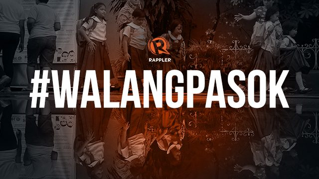 #WalangPasok: Class suspensions, Friday, September 13, 2019