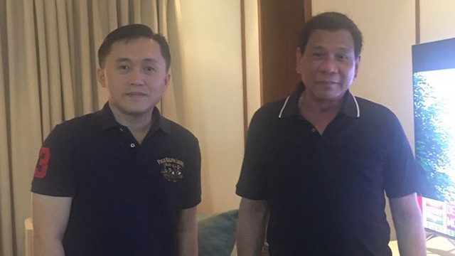'NOT ILL.' President Rodrigo Duterte poses for a photo with Special Assistant to the President Bong Go. Photo courtesy of Go 