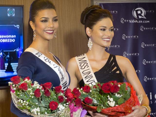Christi with Miss Universe Philippines 2015 Pia Wurtzbach during their send-off last November. Photo by Alexa Villano/Rappler  
