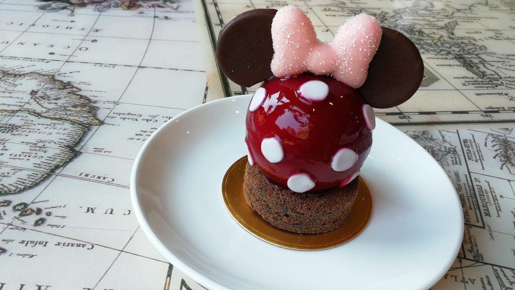 MINNIE'S DELIGHT. Chocolate mousse with strawberry cream, also available at the Chart Room Café.  