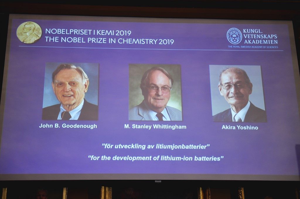 Pioneers of lithium-ion battery win 2019 Nobel Chemistry Prize