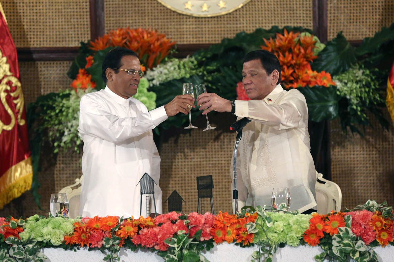 Sri Lanka President Sirisena praises Duterte drug war as ‘example to world’
