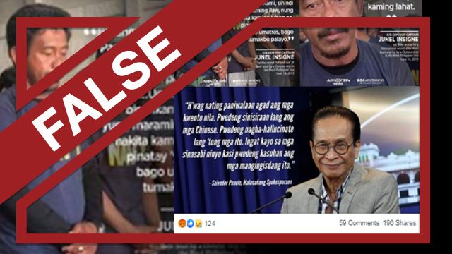 FALSE: Panelo says Filipino fishermen are ‘hallucinating’ over sunken ship