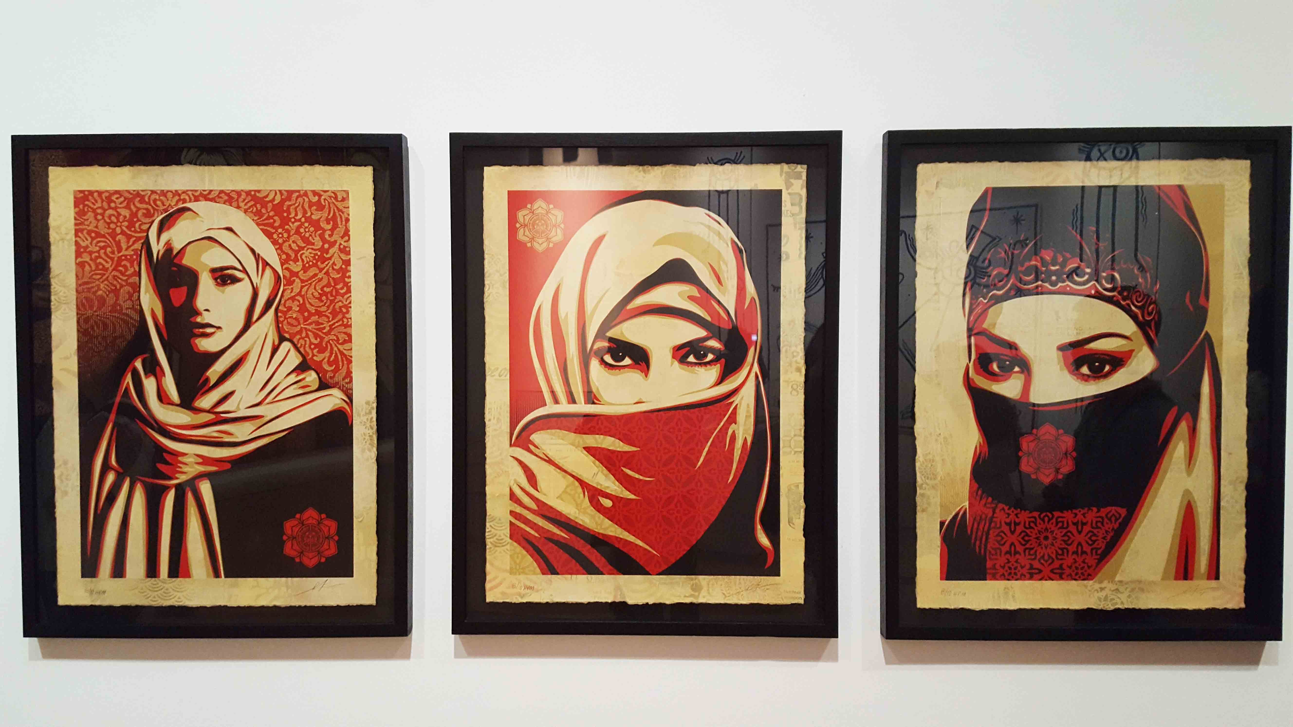 Works from the Your Eyes Here Series of Shepard Fairey  