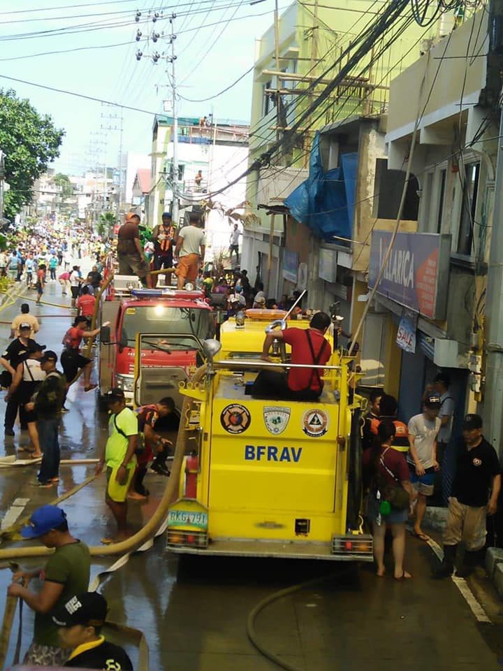 BORACAY BLAZE. Firefighting teams deployed from downtown Boracay Island. Photo by BAG-BFRAV  