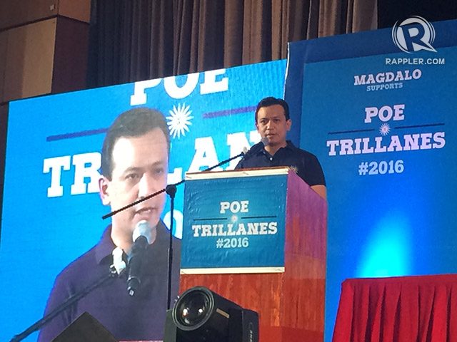 Trillanes running for VP, Magdalo group backs Poe
