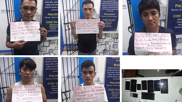 Makati cops catch gang of suspected pickpockets in EDSA bus