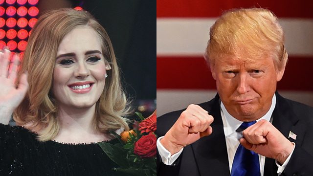 Adele objects as Donald Trump plays song