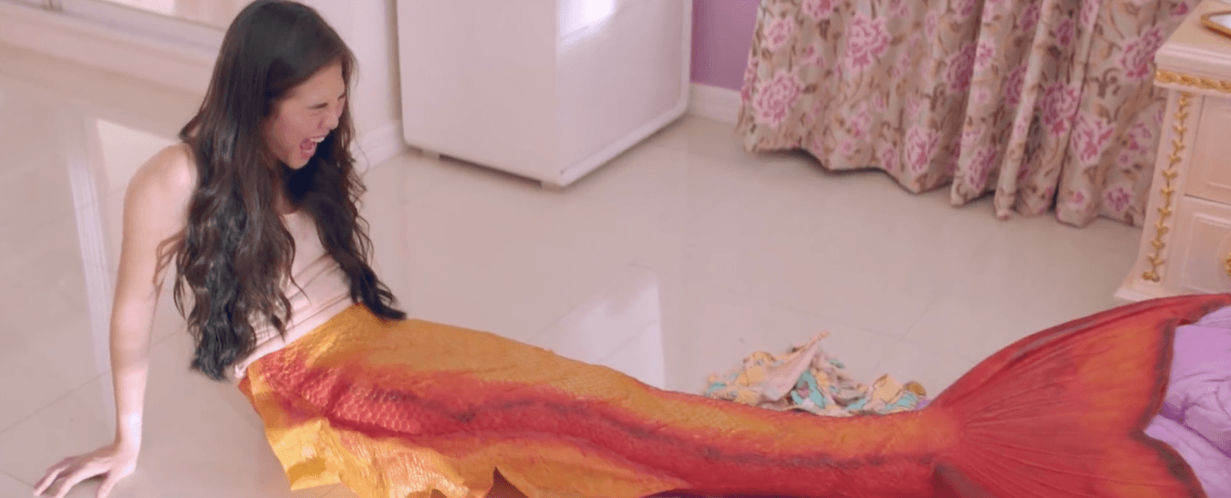 MERMAID TAIL. Chantel (Janella Salvador) screams in horror after getting cursed with a mermaid's tail. 
