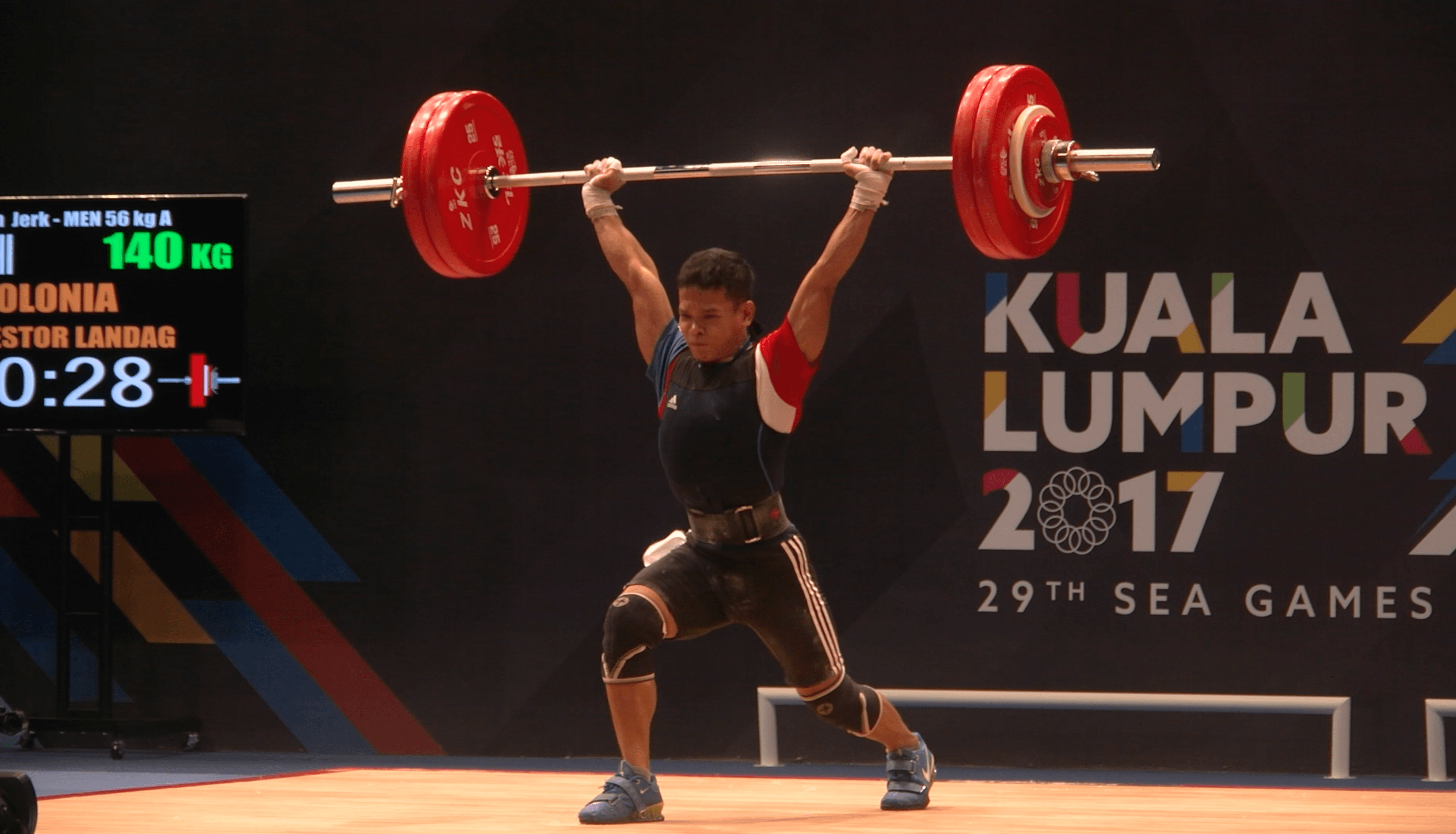 HAMPERED BY INJURY. Dealing with a knee injury, Rio Olympian Nestor Colonia crashed to second to the last place in the 56kg weightlifting event. Photo by Adrian Portugal/Rappler 