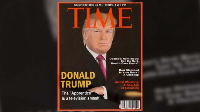 FAKE COVER. The fake Time magazine cover. Photo courtesy Washington Post 