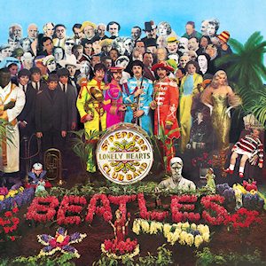 COVER ART. The famous album cover of 'Sgt. Pepper's Lonely Hearts Club Band.' 