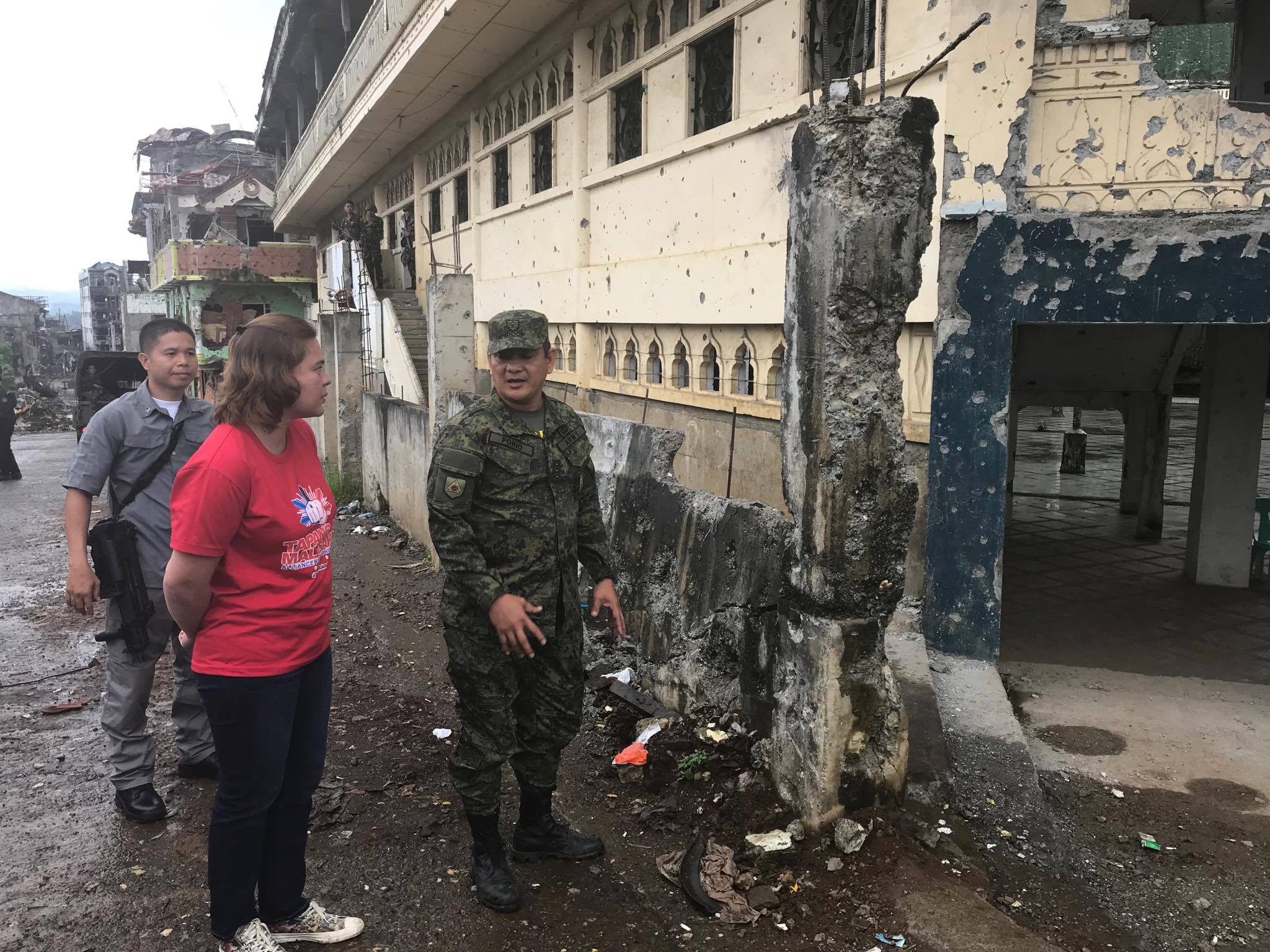 LOOK: Mayor Sara Duterte visits Marawi, gives P5-M donation