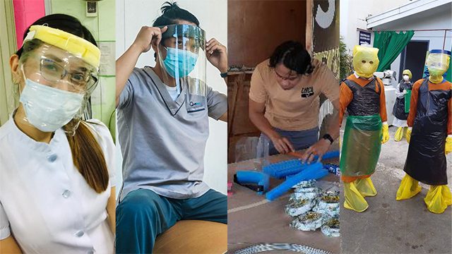 IN PHOTOS: Volunteers, medical frontliners improvise PPEs amid shortage