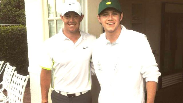 One Direction’s Niall Horan caddies for Rory McIlroy at Masters