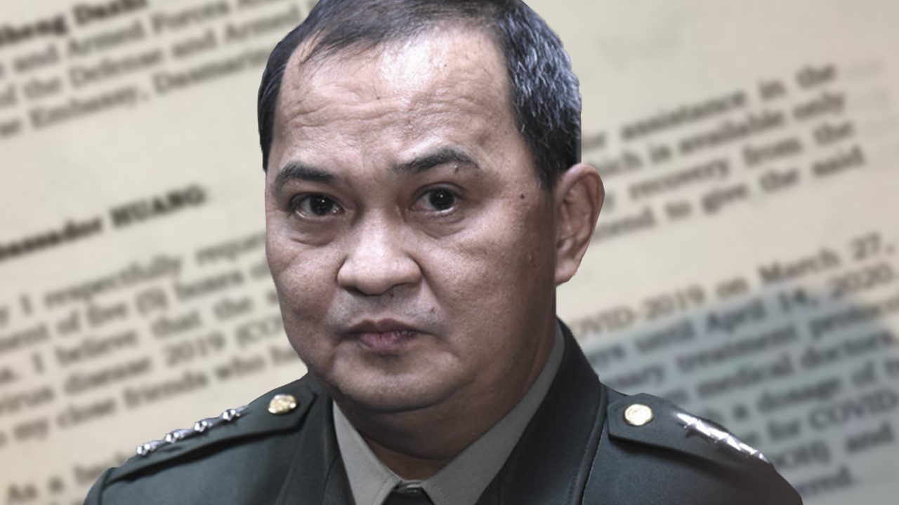 AFP chief asked Chinese envoy help to buy COVID-19 ‘medicine,’ then recalls letter