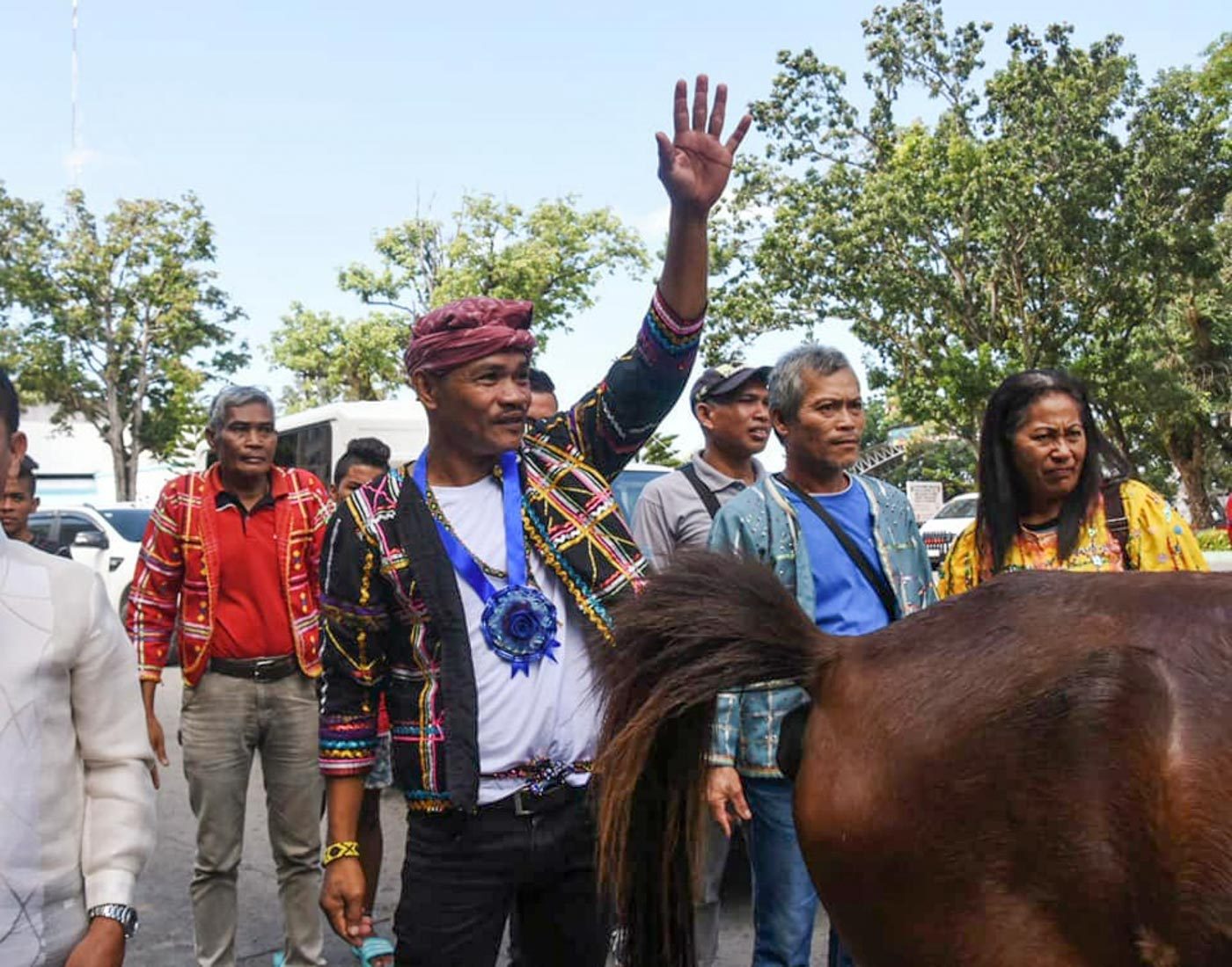 NO CAR. Indigenous Peoples Mandatory Representative Datu Radin Igwas beside his horse. Photo by Melchor Bayawan   