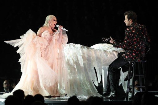 TIME'S UP. Lady Gaga performs onstage two of her classic songs during the 60th Annual GRAMMY Awards at Madison Square Garden on January 28, 2018 in New York City. Photo by Christopher Polk/Getty Images for NARAS/AFP 