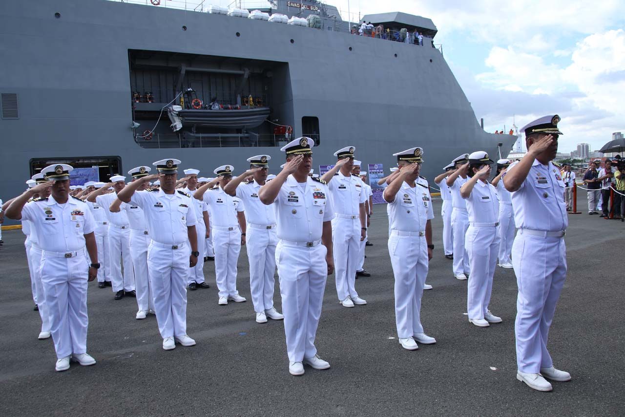 THE CREW. 120 sailors led by Captain Richard Gonzaga man BRP Davao del Sur, the biggest ship in the inventory of the Philippine Navy. 
