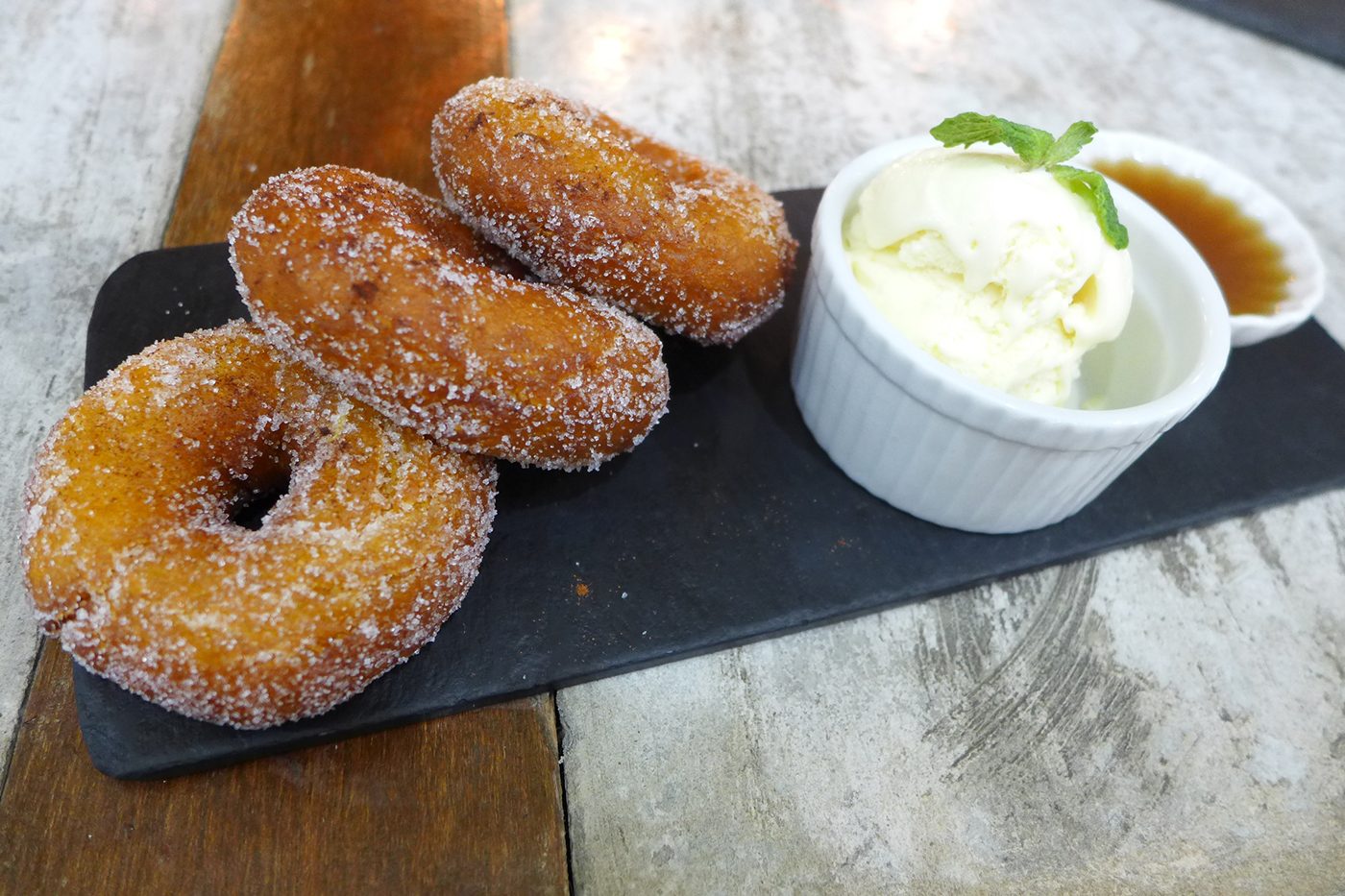 NOT YOUR REGULAR DONUT. The not-too-sweet and chewy Picarones is made of squash and sweet potatoes.
 