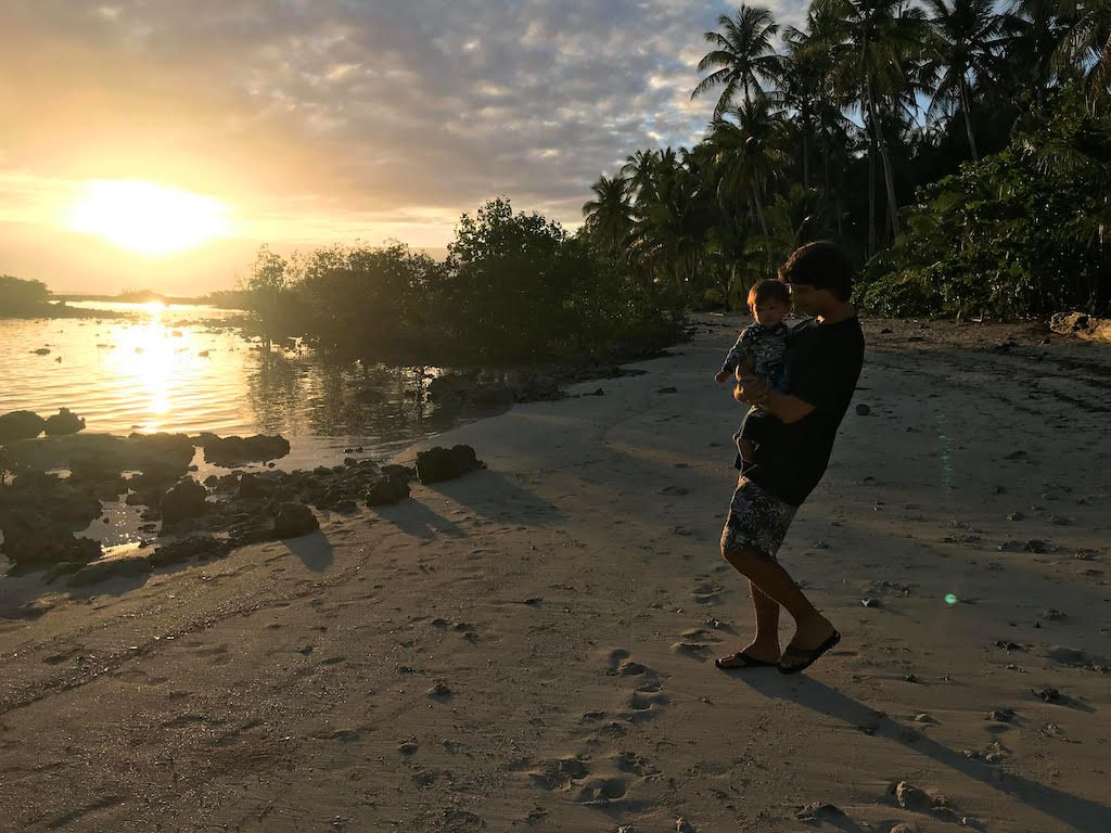 NATURE TIME. Elaine and Oliver take their daughter Tala to see the sunset when the beach is empty. Photo courtesy of Elaine Abonal Bayer 