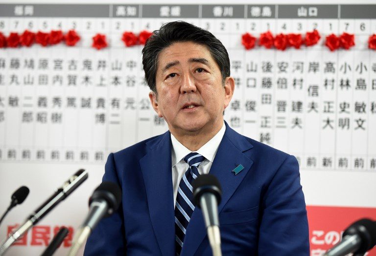Abe targets North Korea after ‘super-majority’ vote win
