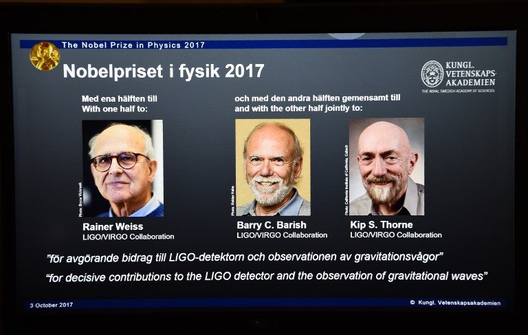 U.S. trio wins physics Nobel for detection of waves from black hole collisions