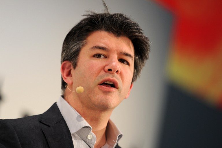 KALANICK. The Uber chief steps down from Trump's advisory board. Photo by Tobias Hase/AFP  