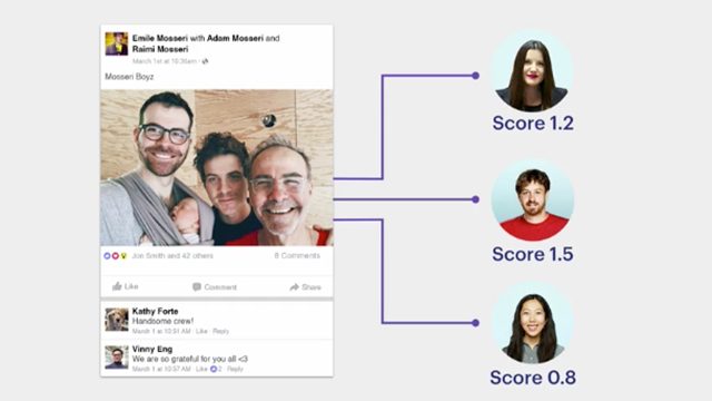 PERSONAL SCORES. The same post can score differently among individuals. Screengrab from Facebook 