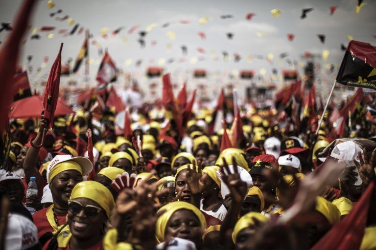 FINAL PUSH. Supporters of Angolan President and The People's Movement for the Liberation of Angola President Jose Eduardo dos Santos and MPLA presidential Candidate Joao Lourenco gather during the closing campaign rally in Luanda, on August 19, 2017. Photo by Marco Longari/AFP 