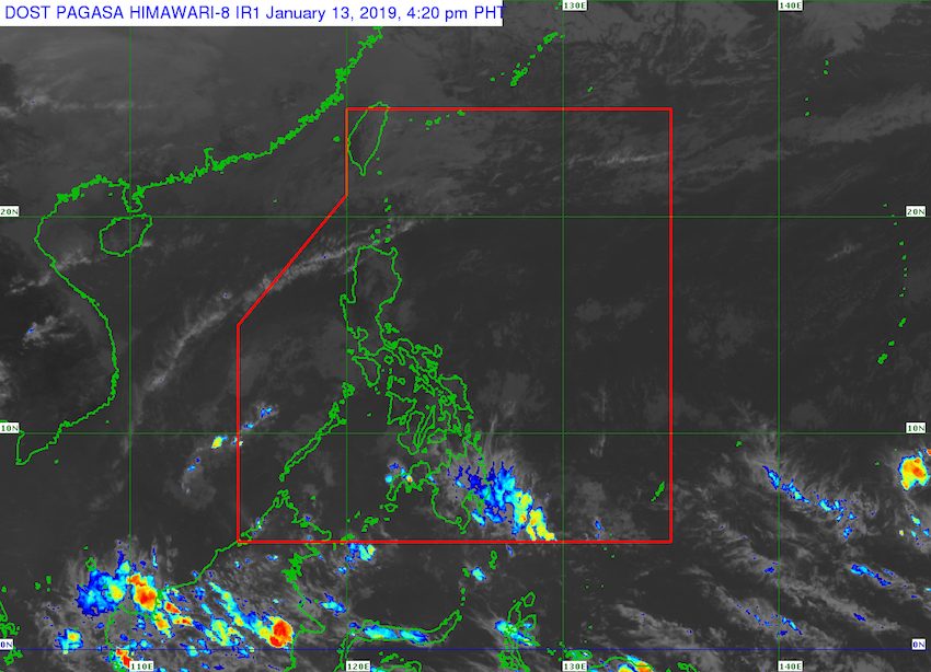 Cold front to trigger rain in parts of Mindanao on January 14