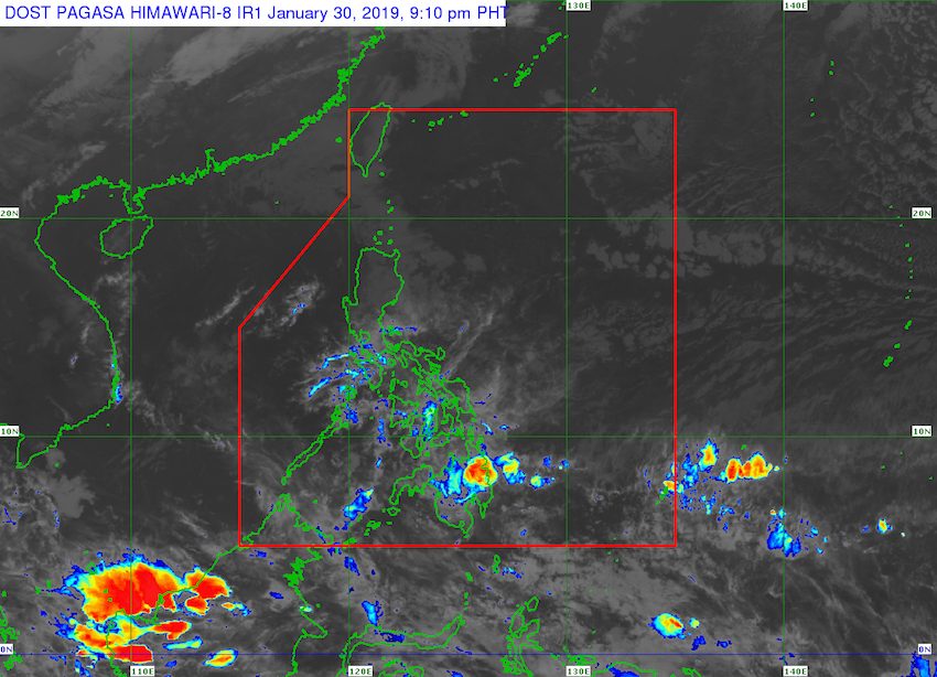 Tail-end of a cold front bringing rain to parts of Mindanao