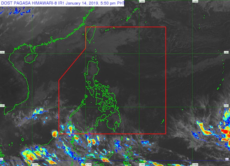 Isolated rainshowers in parts of PH on January 15