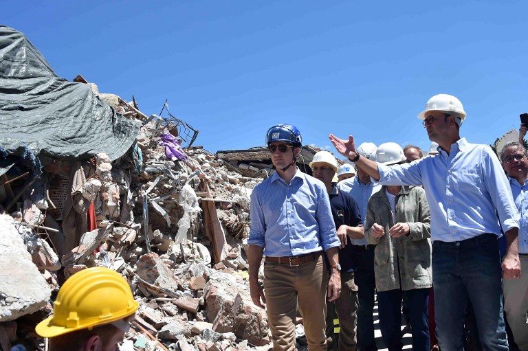 Canada’s Trudeau meets Italy earthquake survivors