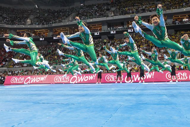 The FEU Cheering Squad comes in at fourth place. Photo by Czeasar Dancel/Rappler 