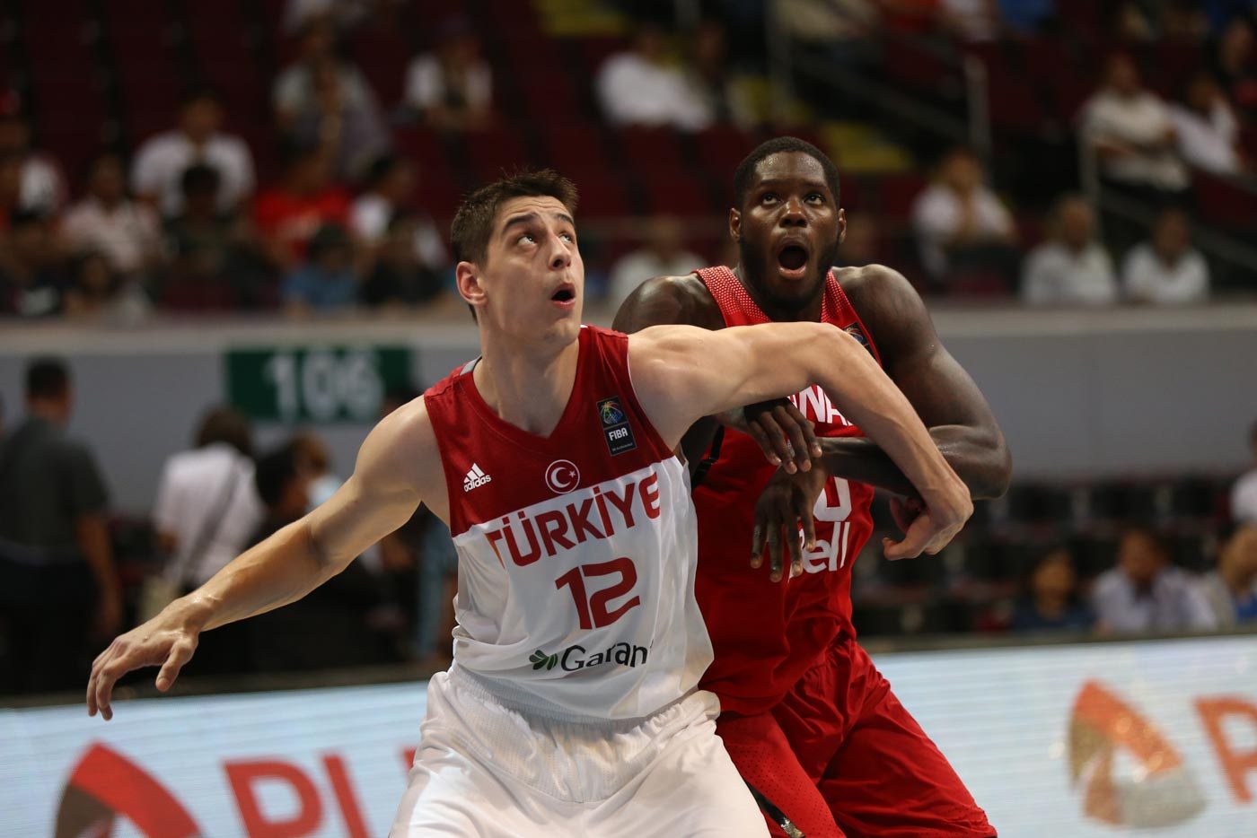 Samet Geyik of Turkey fights for rebounding position. Photo by Josh Albelda/Rappler 