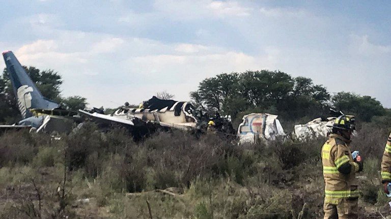 97 injured as Mexican plane crashes at airport in hail storm