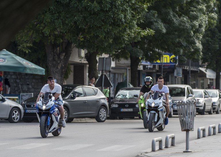 VELES. People ride motorbikes in the city of Veles on June 12, 2018. Photo by Robert Atanasovski/AFP 