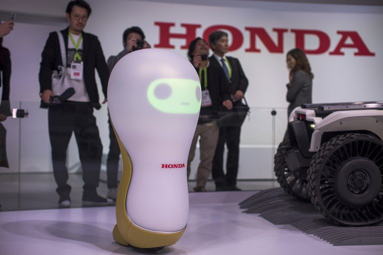 EMOTION MACHINE. A Honda 3-C18 concept robot is shown at CES in Las Vegas, Nevada, January 9, 2018. Photo by David Mcnew/AFP 
