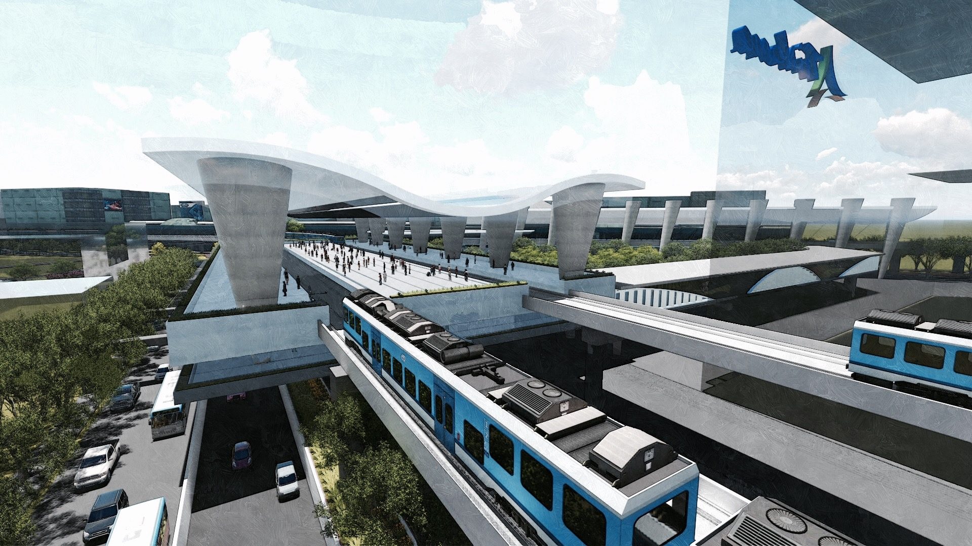 COMMON STATION. Construction of the MRT-LRT common station will begin in December 2017. All images from the Department of Transportation 