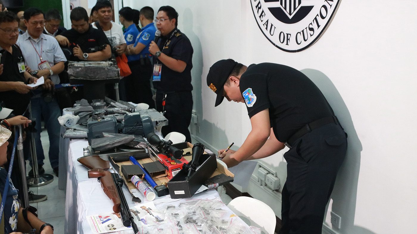 NAIA Customs confiscates guns, ammo in Pasay warehouse