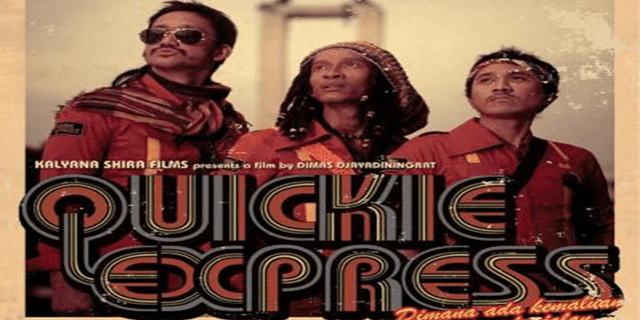 Poster film 'Quickie Express', salah satu film yang dibintangi Aming (tengah). 