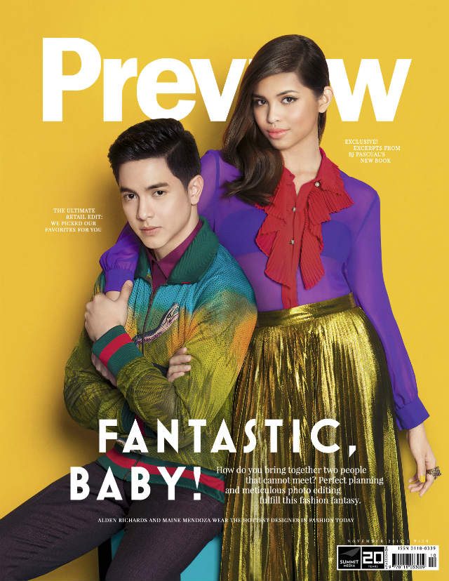 PREVIEW COVER. Maine and Alden on the November issue of 'Preview' magazine. Photo courtesy of Summit Media  