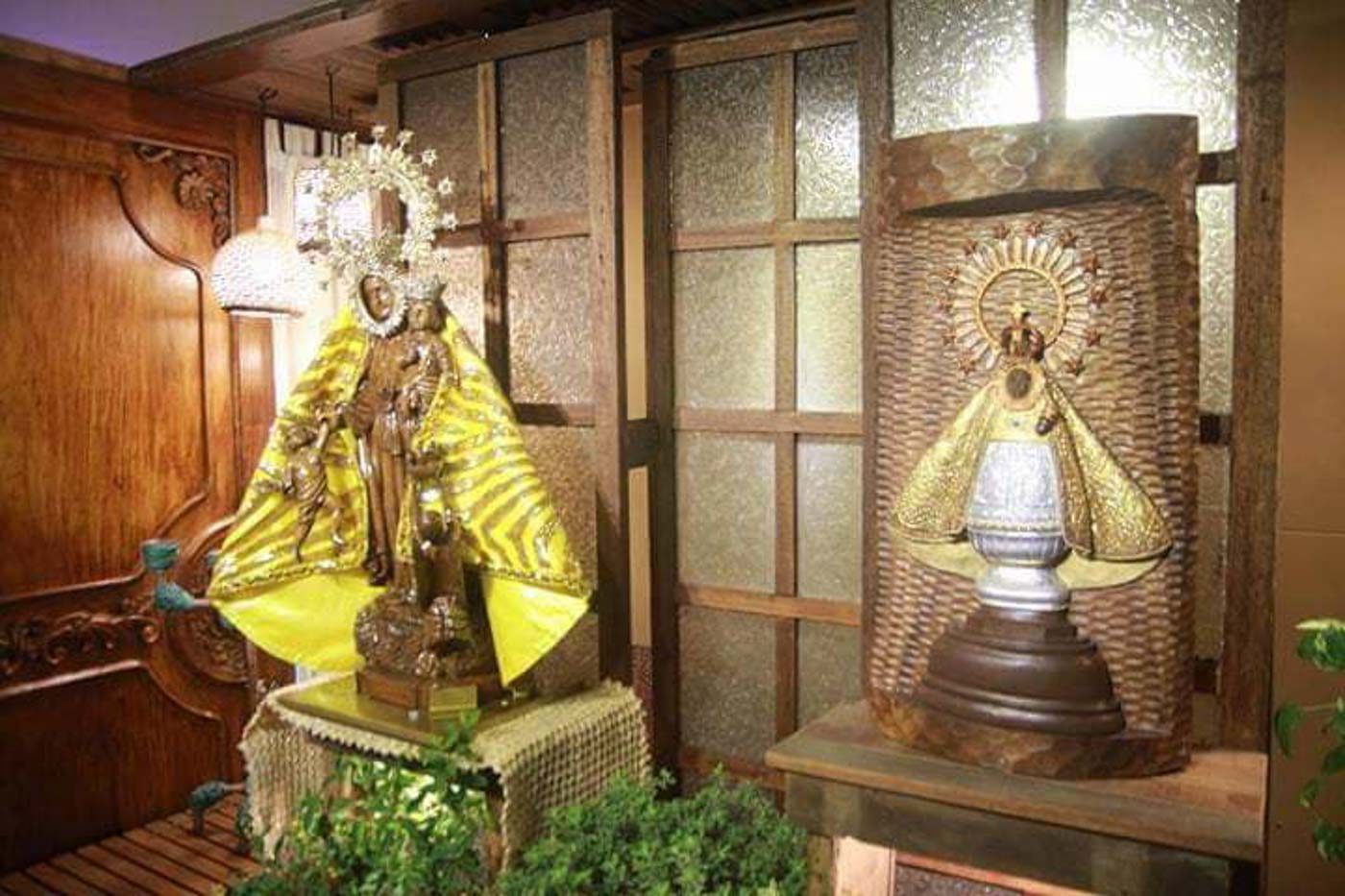PATRONESS OF BICOL. Images of Our Lady of Salvation (left) and Our Lady of Peñafrancia. Photo courtesy of Vynce Opeña  