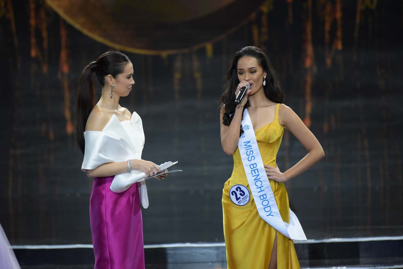 Vanessa during the informal conversation of the pageant.Photo by Alecs Ongcal/Rappler 