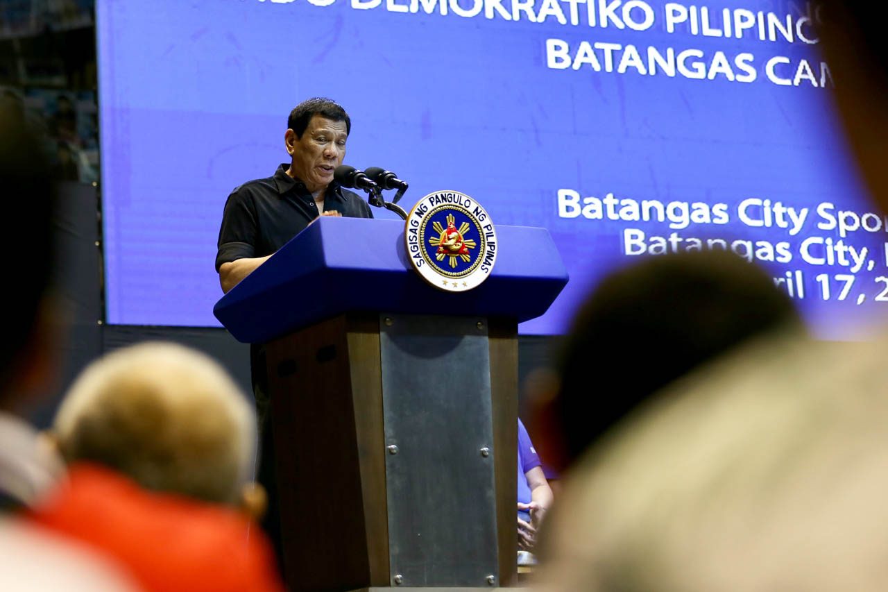 Duterte ‘not interested’ in filing cases vs persons in diagrams