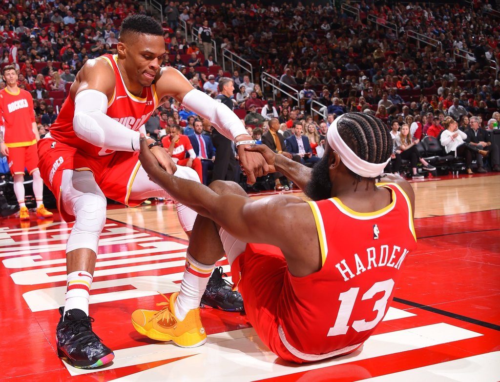 ROCKET POWER. Russell Westbrook and James Harden keep the Rockets in the mix in the Western Conference. Photo from Houston Rockets  