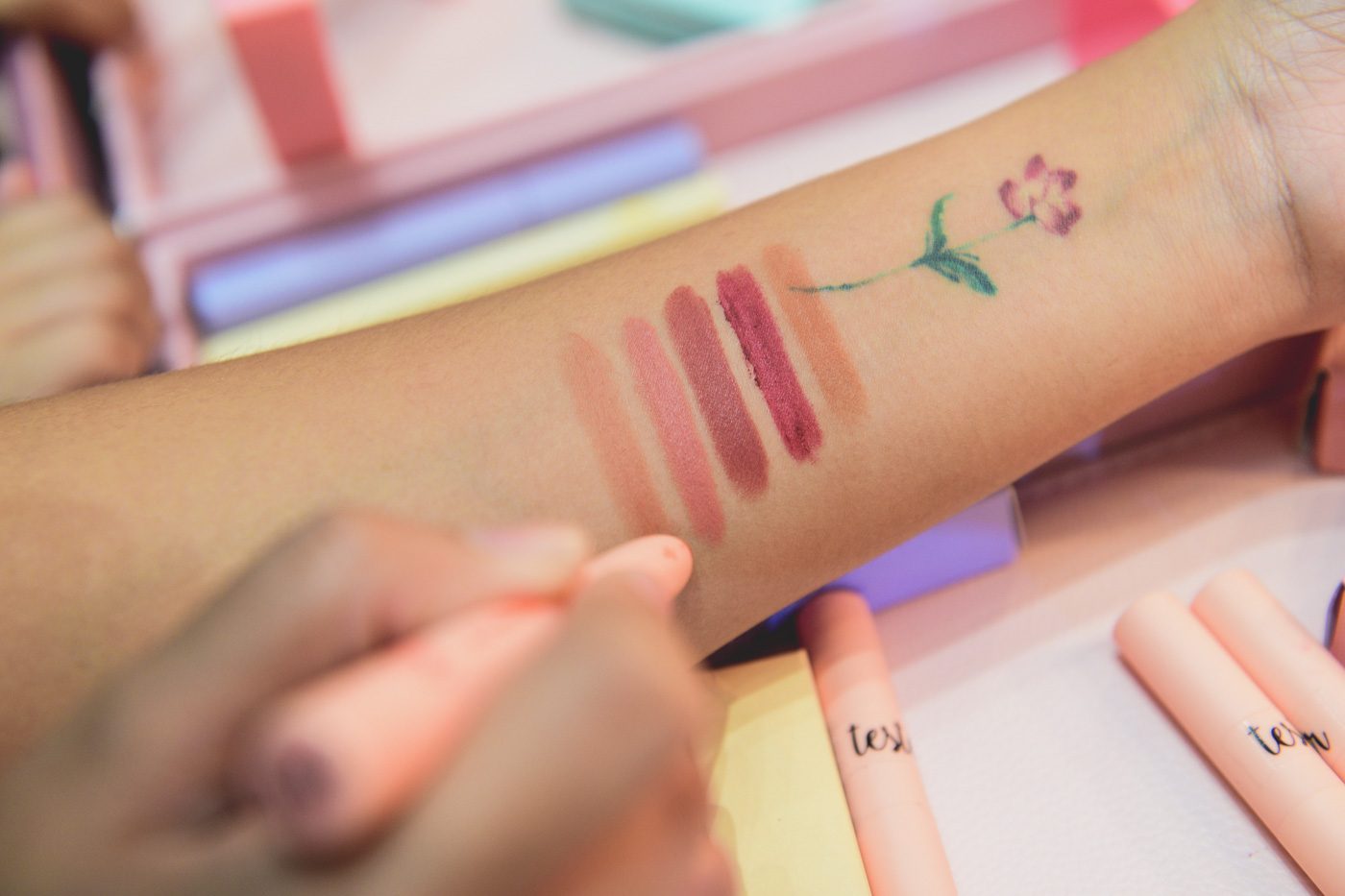 MLBB. The ultra matte lippies come in 5 shades. From left to right: Courage, Authenticity, Wonder, Moxie, Spunk.