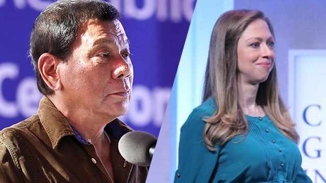 Duterte hits back at Chelsea Clinton, reminds her of dad’s Lewinsky