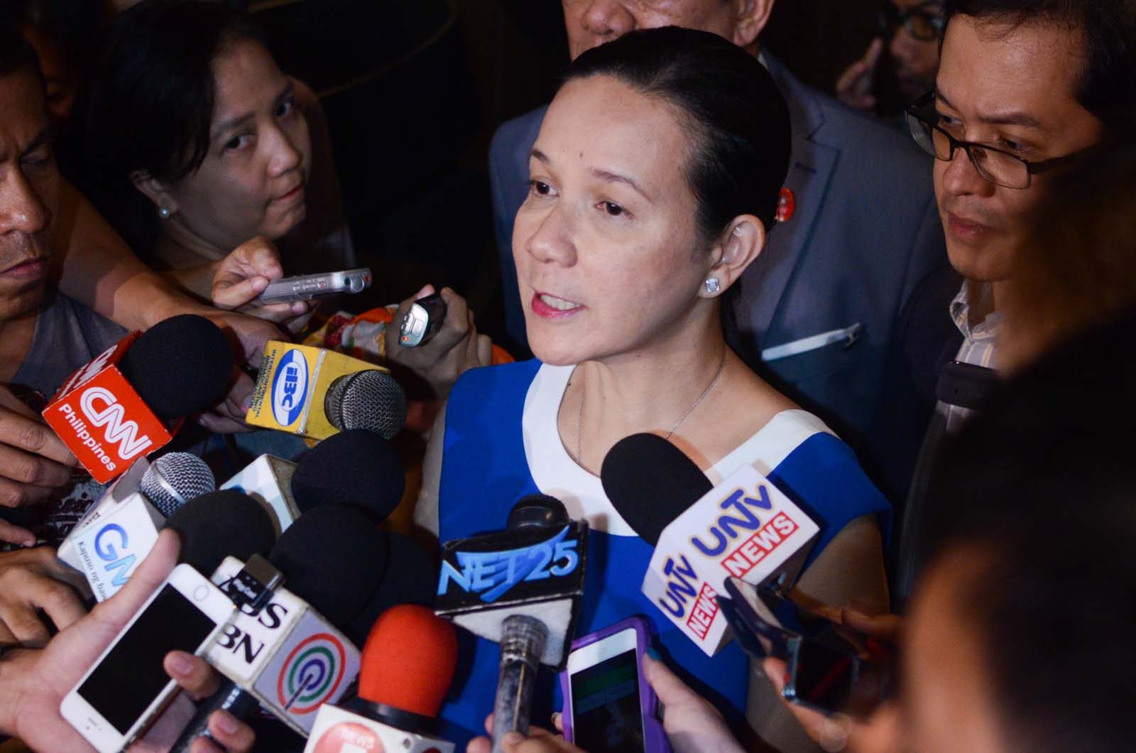 FACING DISQUALIFICATION. Senator Grace Poe fields questions from the media on June 11, 2015. Photo by Alecs Ongcal/Rappler  